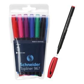 image for offer named Набор капиллярных ручек 6 цветов, 0,4 мм, Schneider "Topliner 967", чехол с европодвесом
