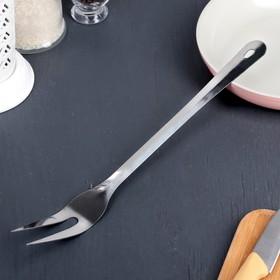 image for offer named Вилка для мяса Доляна «Стил», ручная полировка, h=35 см, цвет серебряный