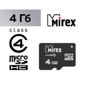image for offer named Карта памяти Mirex microSD, 4 Гб, SDHC, класс 4