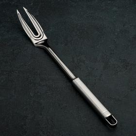image for offer named Вилка для мяса из нержавеющей стали Доляна «Основа», h=36 cм, цвет серебряный