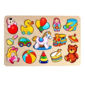 image for offer named Рамка - вкладыш «Игрушки», 15 деталей, большая развивающая доска