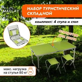 image for offer named Набор мебели maclay: стол, 4 стула, цвет салатовый