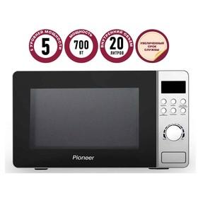 image for offer named Микроволновая печь Pioneer MW228D, 700 Вт, 8 программ, 5 мощностей, 20 л, серебристая