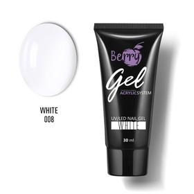 image for offer named Гель акриловый JessNail Berry Gel, тон №008 White, белый, 30 мл
