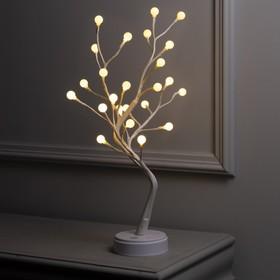 image for offer named Светодиодный куст «Жемчужины» 45 см, 24 LED, постоянное свечение, батарейки ААх3 (не в комплекте), USB, свечение тёплое белое