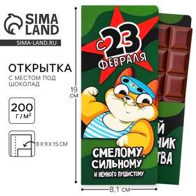 image for offer named Открытка с местом для шоколадки  «23 февраля: Самому смелому»