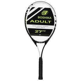 image for offer named Ракетка для большого тенниса BOSHIKA ADULT, алюминий, 27'', цвет чёрно-белый
