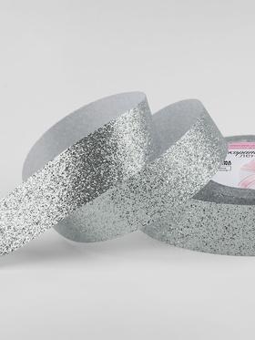 image for offer named Лента декоративная «Блёстки», 25 мм × 9,1 ± 0,5 м, цвет серебряный