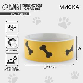 image for offer named Миска керамическая «Веселый пес», 300 мл, для собак