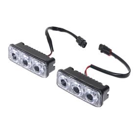 image for offer named Дневные ходовые огни, 12 В, 3.6 Вт, 6000К, 3 LED, провод 138 см