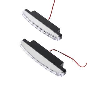 image for offer named Дневные ходовые огни, 12 В, 24 Вт, 8 LED, 6500 К, провод 80 см, набор 2 шт