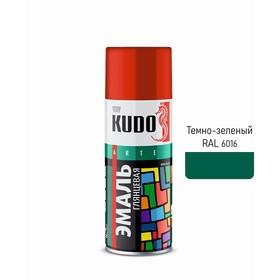 image for offer named Аэрозольная краска эмаль KUDO универсальная темно-зеленая RAL 6016, 520 мл