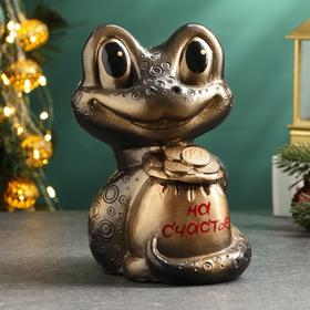 image for offer named Копилка "Змея с мешком денег" черная-бронза, 18см