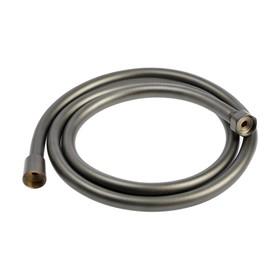 image for offer named Душевой шланг ZEIN Z3645, 150 см, латунные гайки 1/2", оплетка ПВХ, графит, Имп/Имп