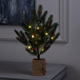 image for offer named Светодиодный куст «Ель малая» 35 см, 30 LED, батарейки AAx3 (нет в комплекте), свечение тёплое белое
