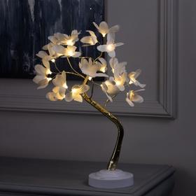 image for offer named Светодиодный куст «Магнолия» 45 см, 24 LED, батарейки AAx3 (нет в комплекте), свечение тёплое белое