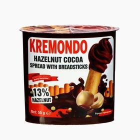 image for offer named Набор из пасты ореховой с какао и хлебных палочек Kremondo, 55 г