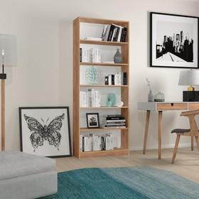 image for offer named Стеллаж вертикальный Polini Home Smart, 6 секций, 80x28x202 см, цвет дуб крафт золотой