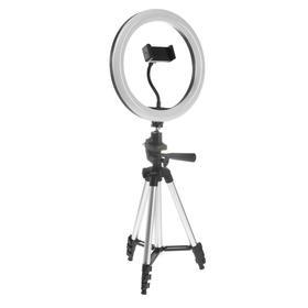 image for offer named Светодиодная кольцевая лампа на штативе Luazon SNP099, 10" (26 см), 10 Вт, штатив 34-108 см