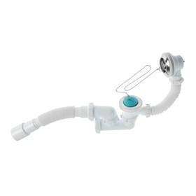 image for offer named Сифон для ванны Aquant, 1 1/2" х 40 мм, с выпуском и переливом, регулируемый, 40х40/50 мм